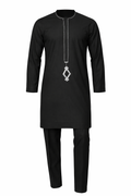 Black Silver-Striped Ribbed Coord Senator