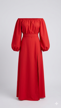 Off-Shoulder Puff Sleeve Maxi 2Pcs