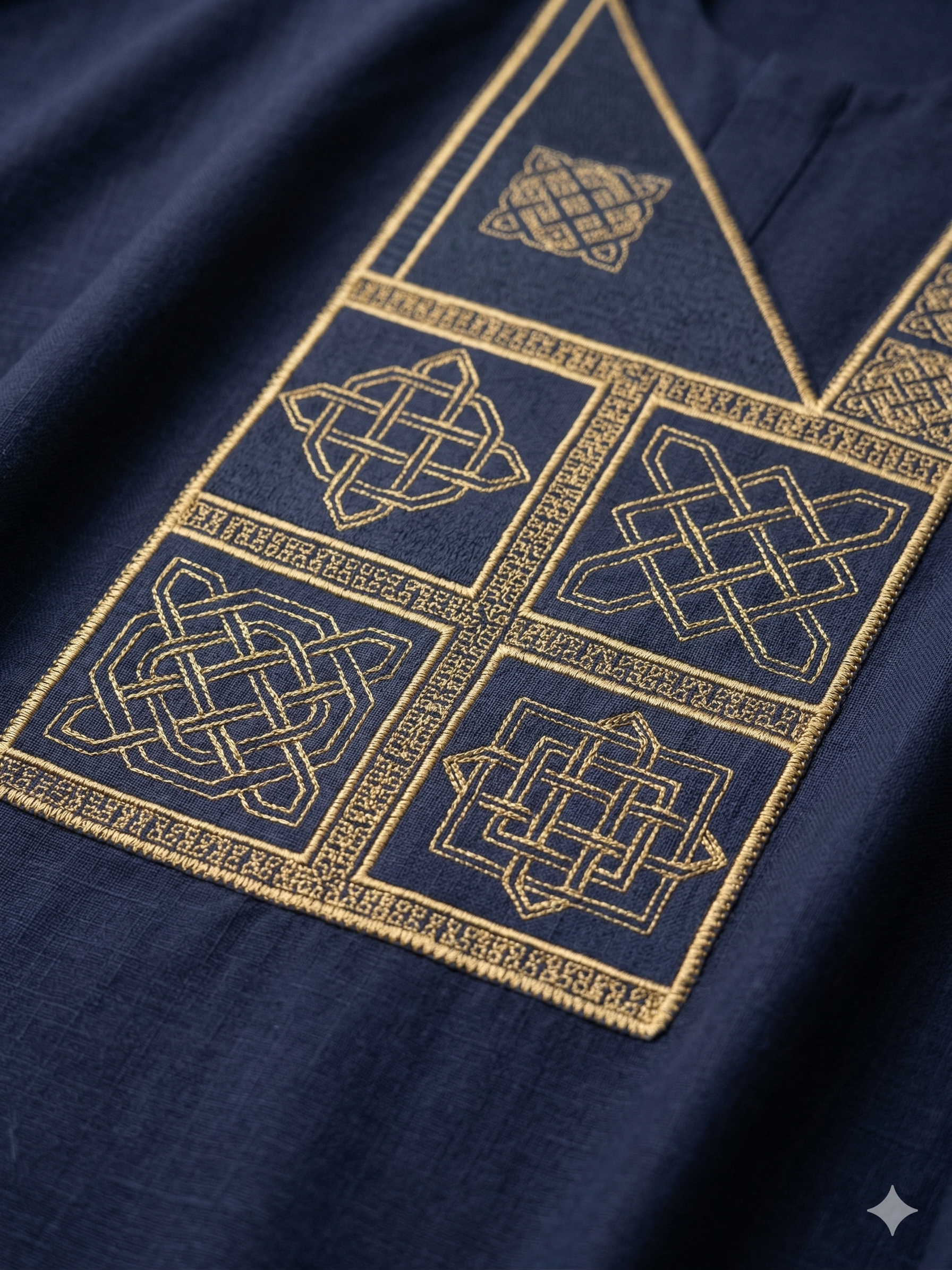 Navy Gold Embroidered Agbada
