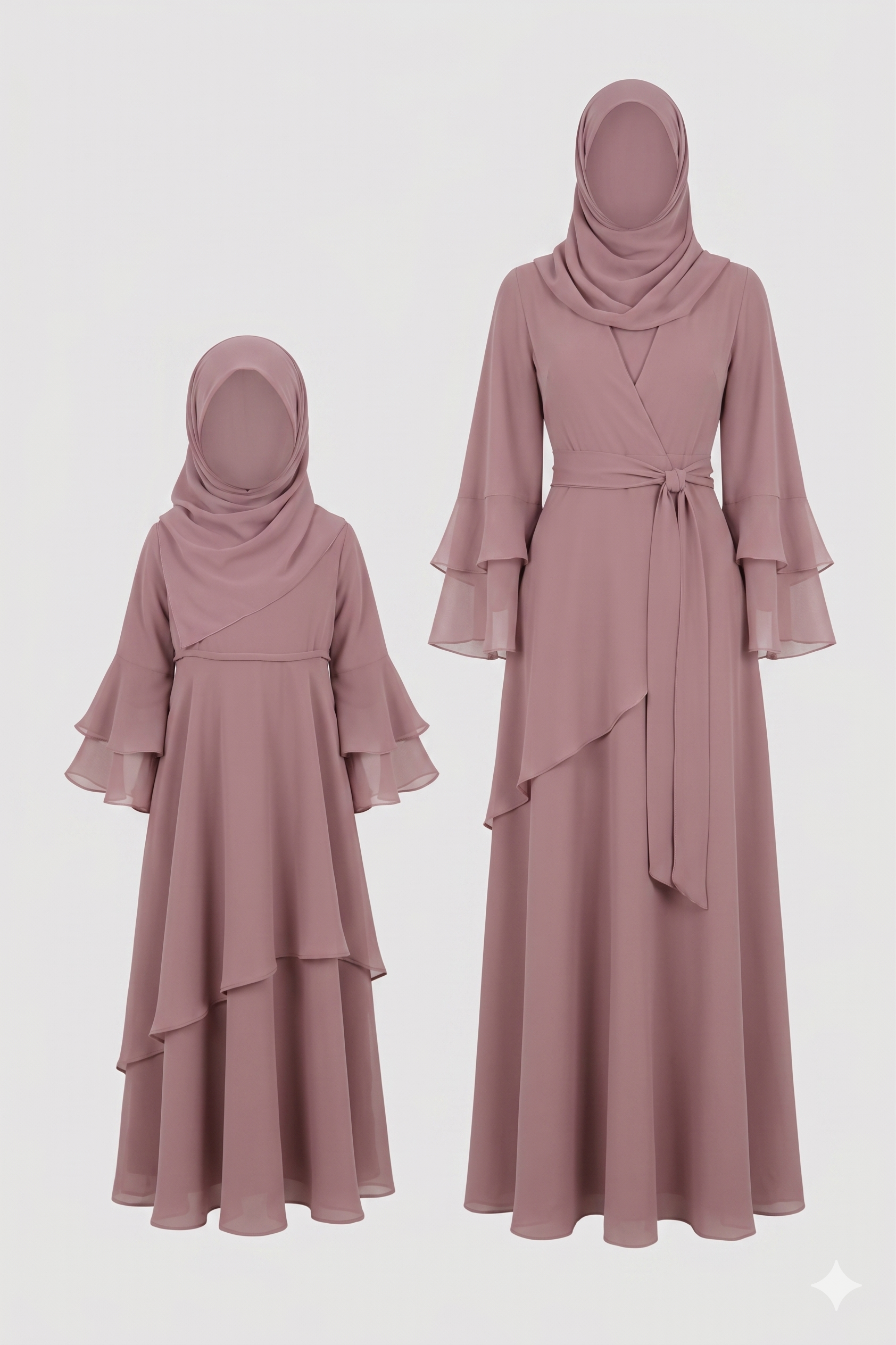 Mother & Daughter Chiffon Wrap Dress