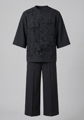 Black Graffiti Embroidered Co-ord Set with Cap